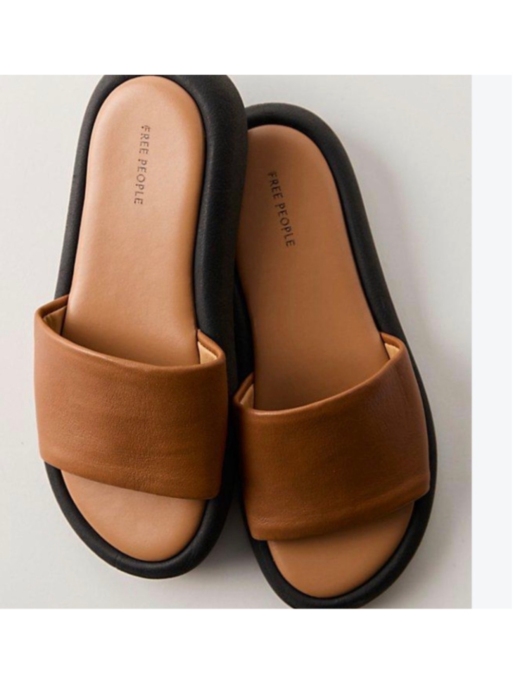 New Free People Taupe Wrenly Slip-On Sandals SZ 39 US SZ 9